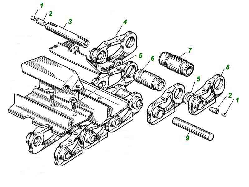 Деталировка гусениц Т-170 (Т170), Т-130 (Т130), Б-10 (Б10)